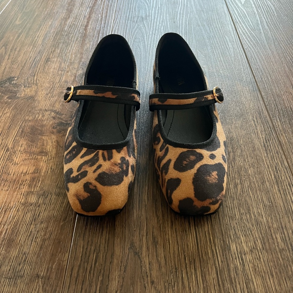 Leopard Print Mary Jane flats